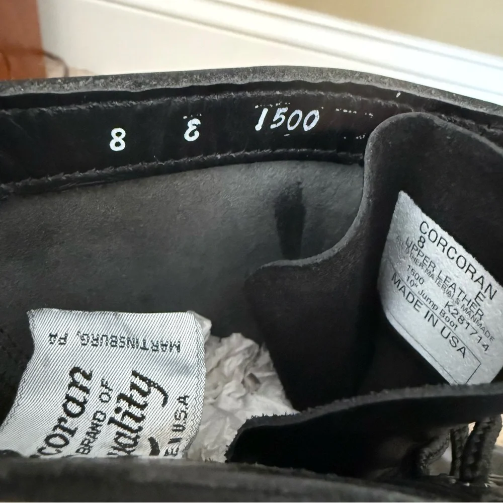 Corcoran Black Genuine Leather 10” Jump Boot Combat Motorcycle Grunge Size 8E - Picture 9 of 13